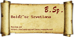 Belász Szvetlana névjegykártya